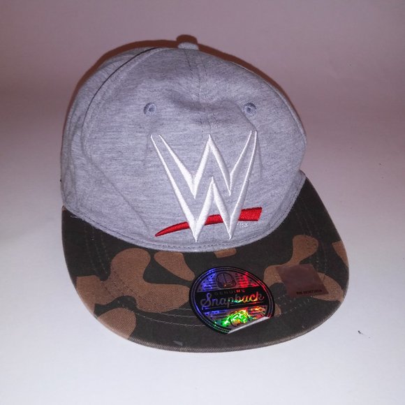 Genuine Snapback Adult Mens Womens Unisex Cap Hat WWE Wrestling Camo Gray Preown - Picture 2 of 16